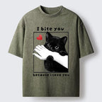 Funny Bitey Black Cat T-Shirt
