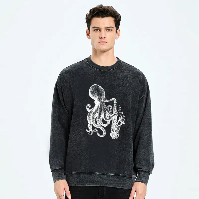 Vintage Washed Sweatshirt for Daily Wear