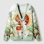 Kyoto-Lion Dunhuang Divine Deer Ugly Cardigan Sweater