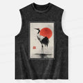 Retro Japanese Crane Tank for Summer