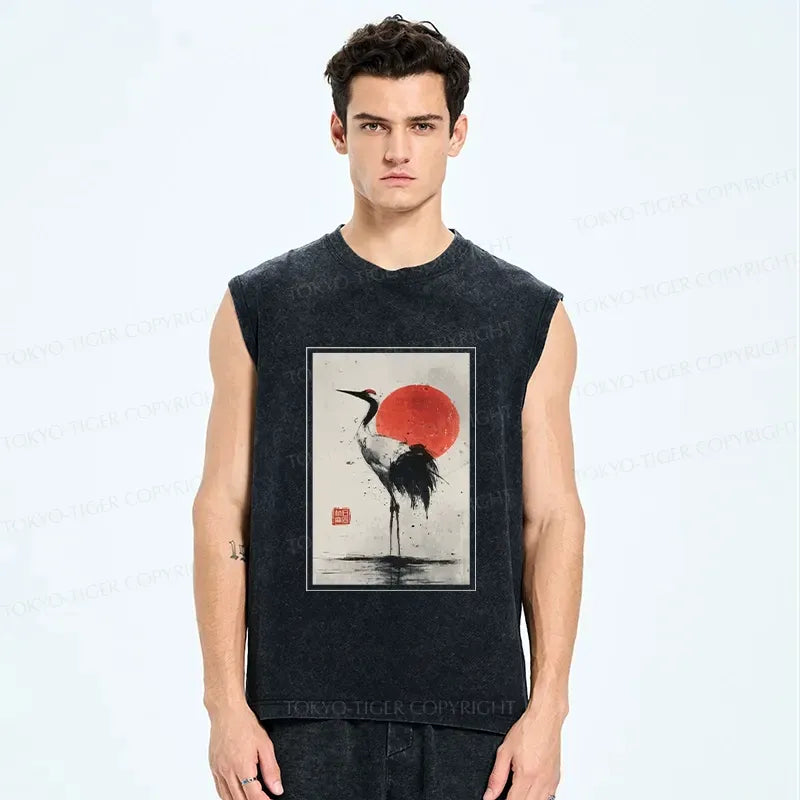 Washed Red-crowned Crane Tank On Sale