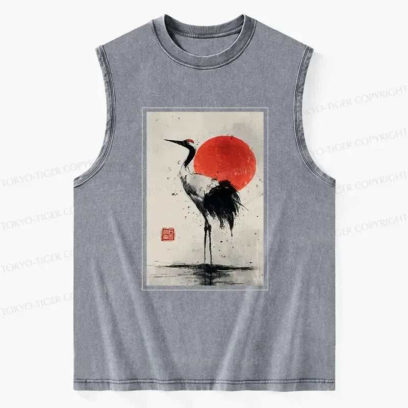 Vintage Japanese Crane Tank for Beach