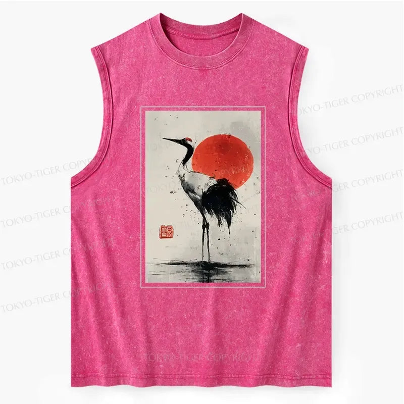 Vintage Japanese Crane Tank for Beach