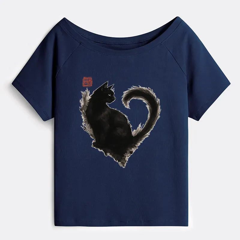 japanese heart print tee for beach vacation