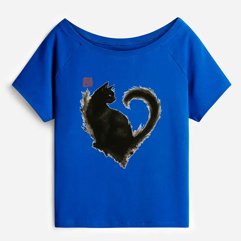 kyoto lion funny off shoulder t-shirt for women