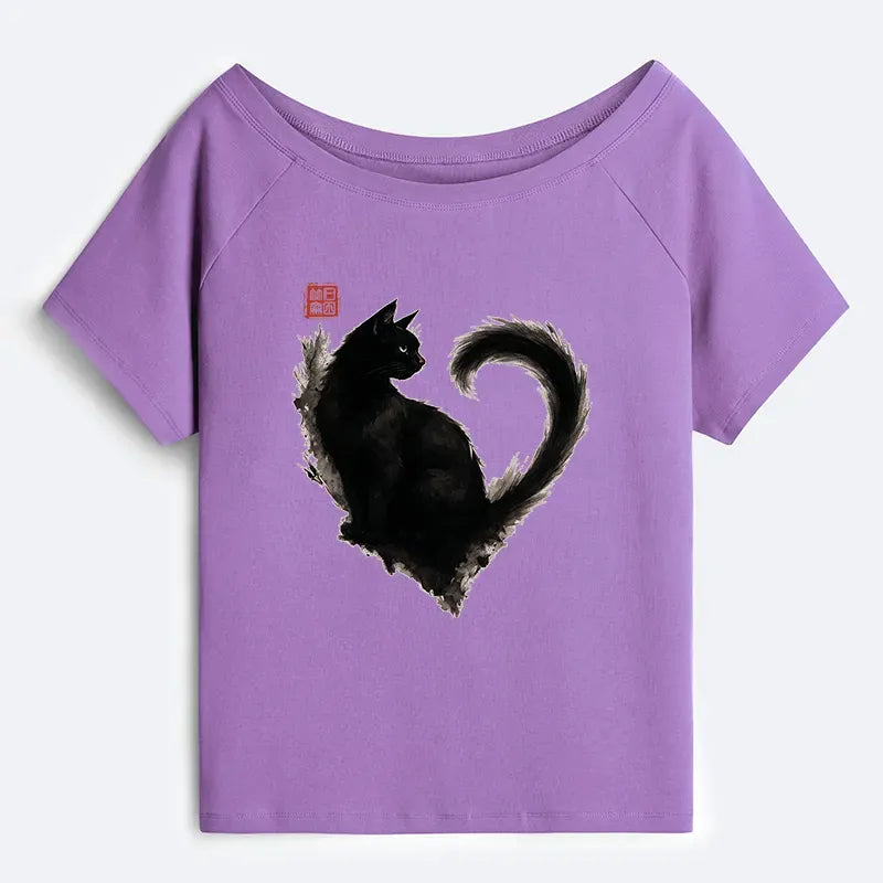 japanese heart print tee for beach vacation
