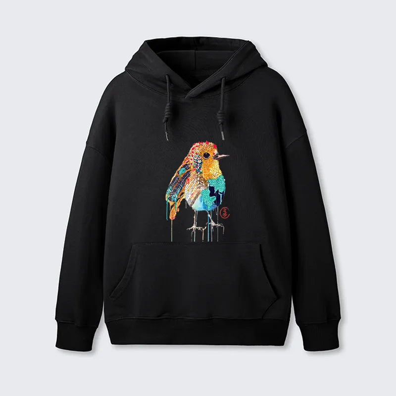 Kyoto-Lion Sparkly Wild Bird Classic Hoodie
