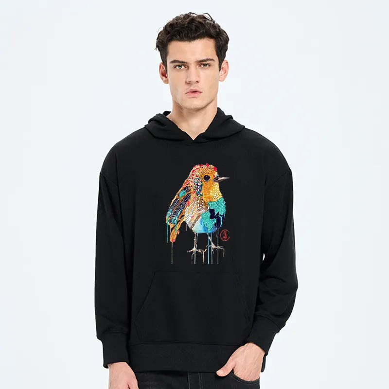 Kyoto-Lion Sparkly Wild Bird Classic Hoodie