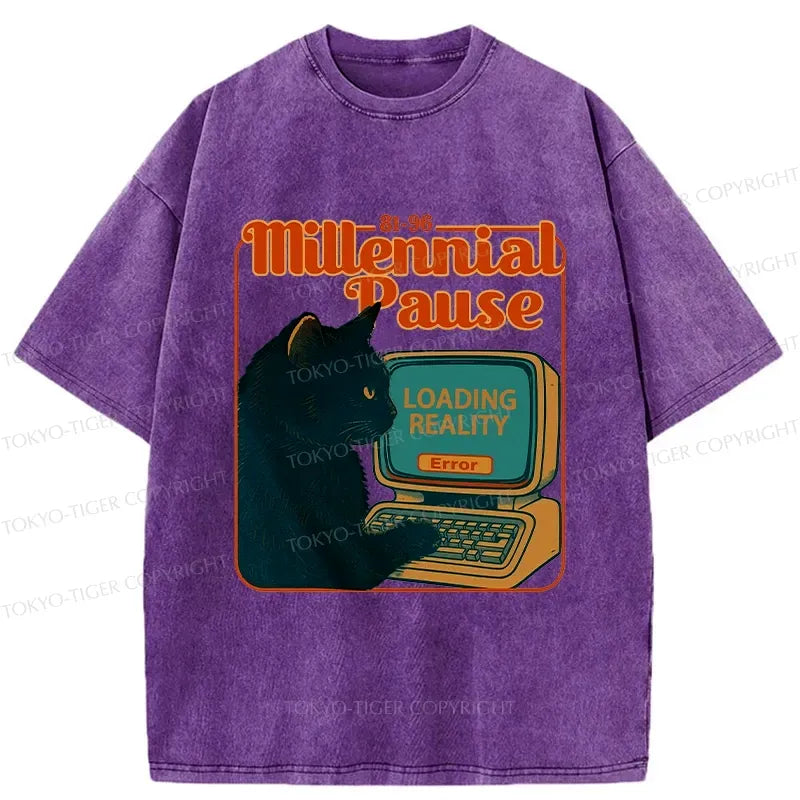 Kyoto-Lion Millennial Pause Washed T-Shirt