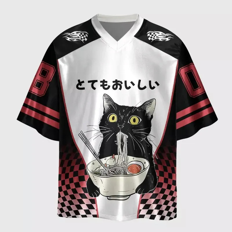 Trendy Oversized Kyoto Cat Jersey for Sports