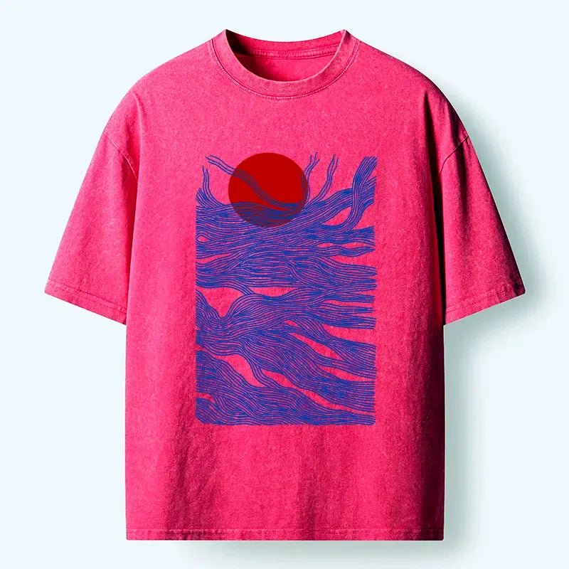 Japanese vintage washed t-shirt for daily wear