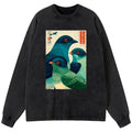 Kyoto-Lion Petrels Of The Painted Sea Washed Long Sleeve T-Shirt