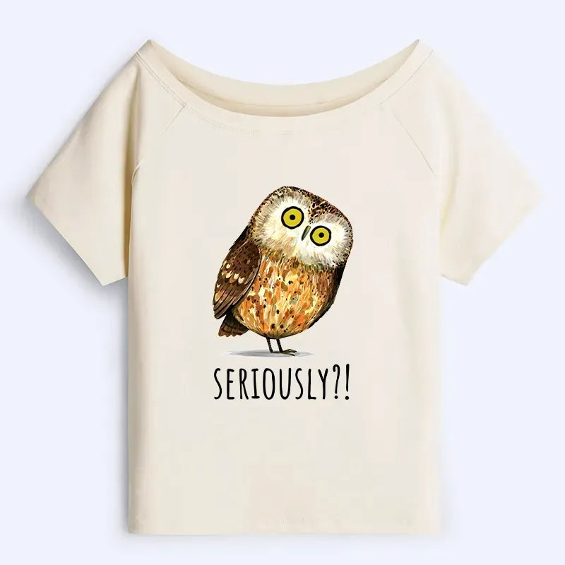 Seriously Confused Owl Japanese Style Tee