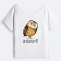 Owl Meme Art Off Shoulder T-Shirt