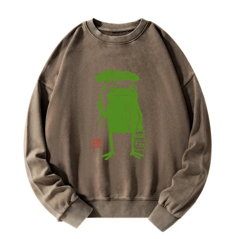 Kyoto Lion Frog Art Sweatshirt On Sale