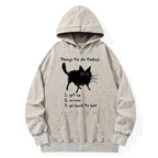 Lazy Cat Washed Hoodie for Streetwear