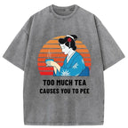 Kyoto-Lion Japanese Tea Joke Washed T-Shirt