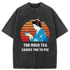 Kyoto-Lion Japanese Tea Joke Washed T-Shirt