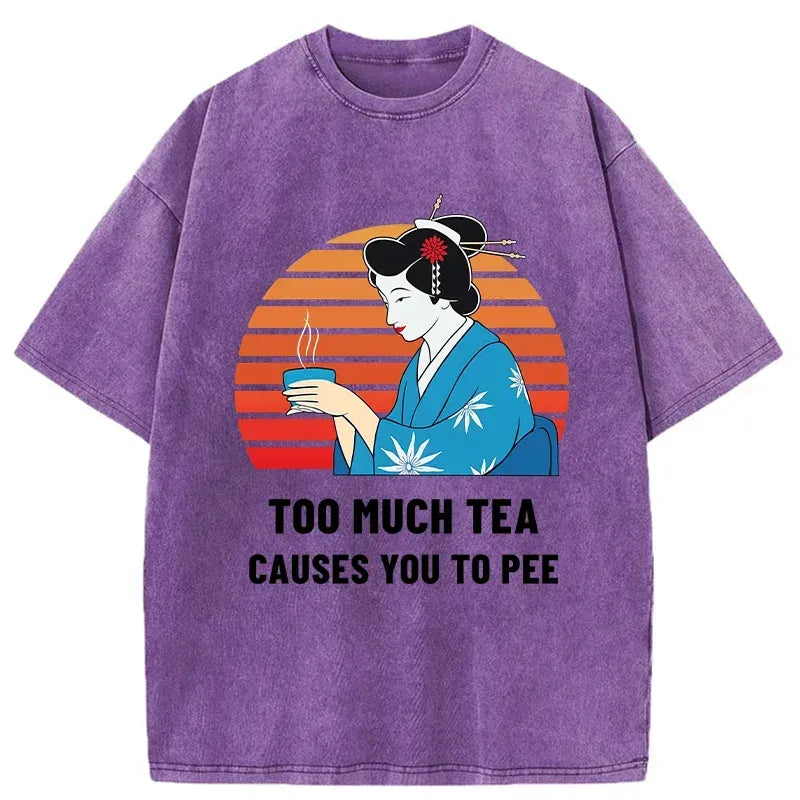 Kyoto-Lion Japanese Tea Joke Washed T-Shirt