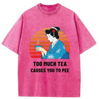 Kyoto-Lion Japanese Tea Joke Washed T-Shirt