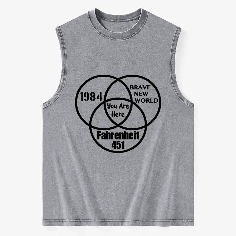 Japanese vintage washed tank top unisex