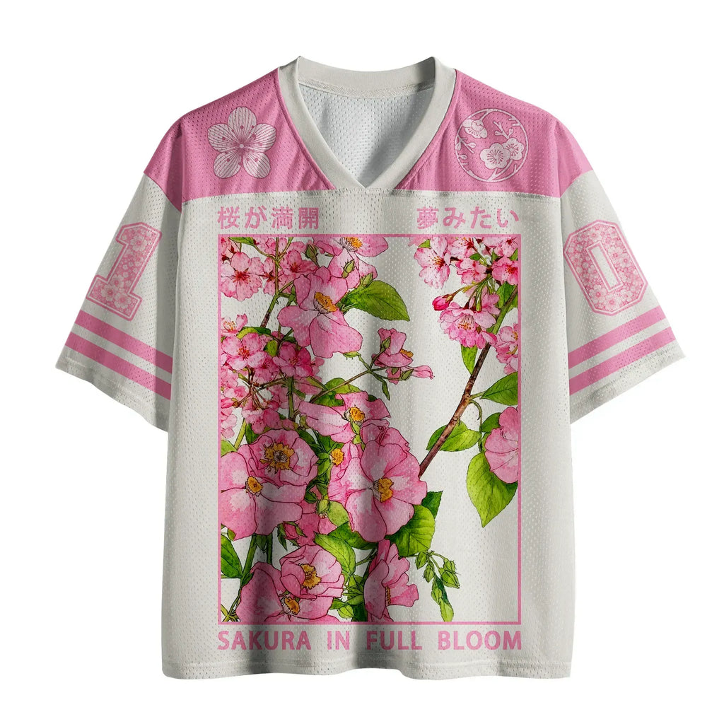 Kyoto-Lion Beautiful Sakura In Full Bloom Mesh Jersey