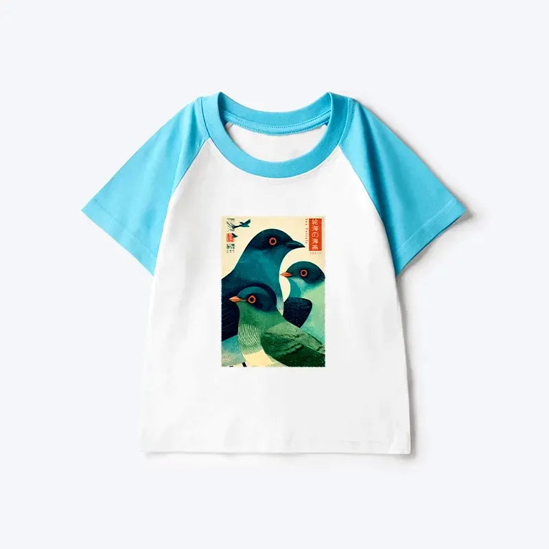 Japanese Kids Raglan T-shirt for Daily Wear