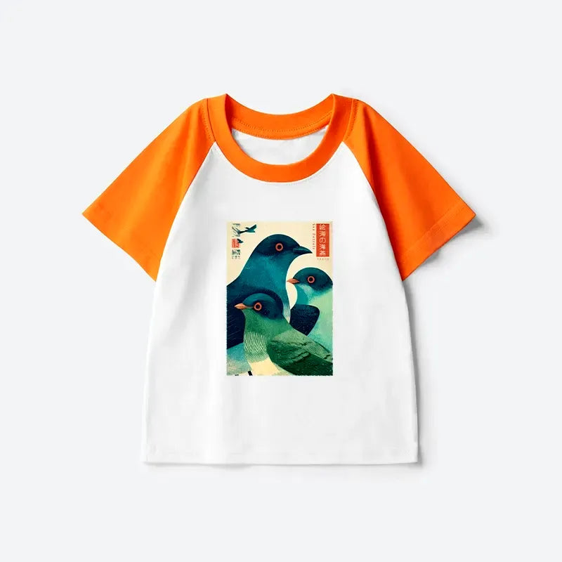 Japanese Kids Raglan T-shirt for Daily Wear