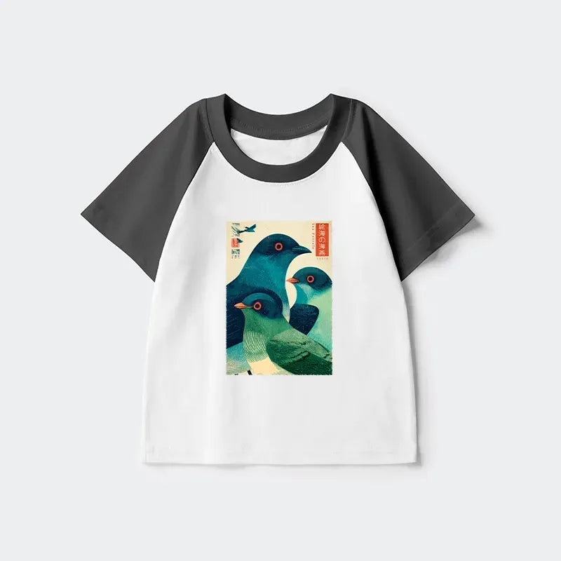 Japanese Kids Raglan T-shirt for Daily Wear