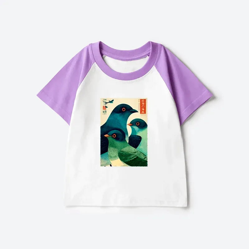 Japanese Kids Raglan T-shirt for Daily Wear