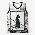 Japanese Cat Samurai Mesh Tank Top