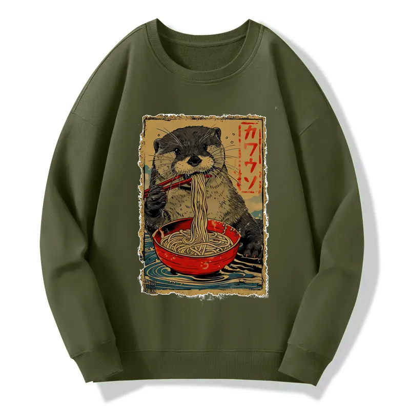 Kyoto-Lion Otter Eating Ramen Japan Sweatshirt