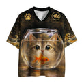 Kyoto-Lion The Cat Is Observing The Fish Mesh Jersey
