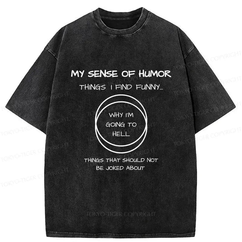 Kyoto-Lion Hell Jokes Washed T-Shirt