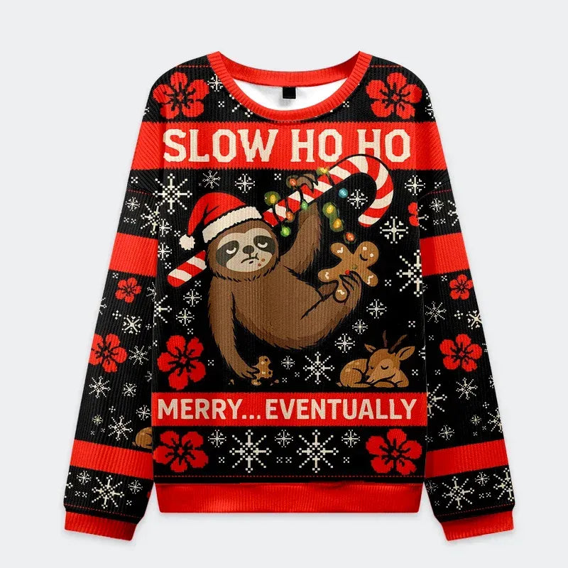 sloth eating gingerbread man christmas sweatshirt