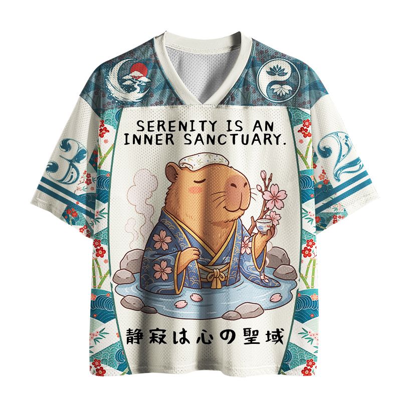 Kyoto-Lion Zen Capybara Japanese Mesh Jersey