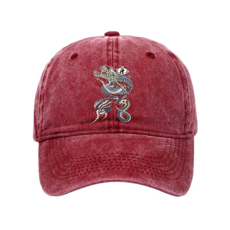 Japanese dragon cap for streetwear