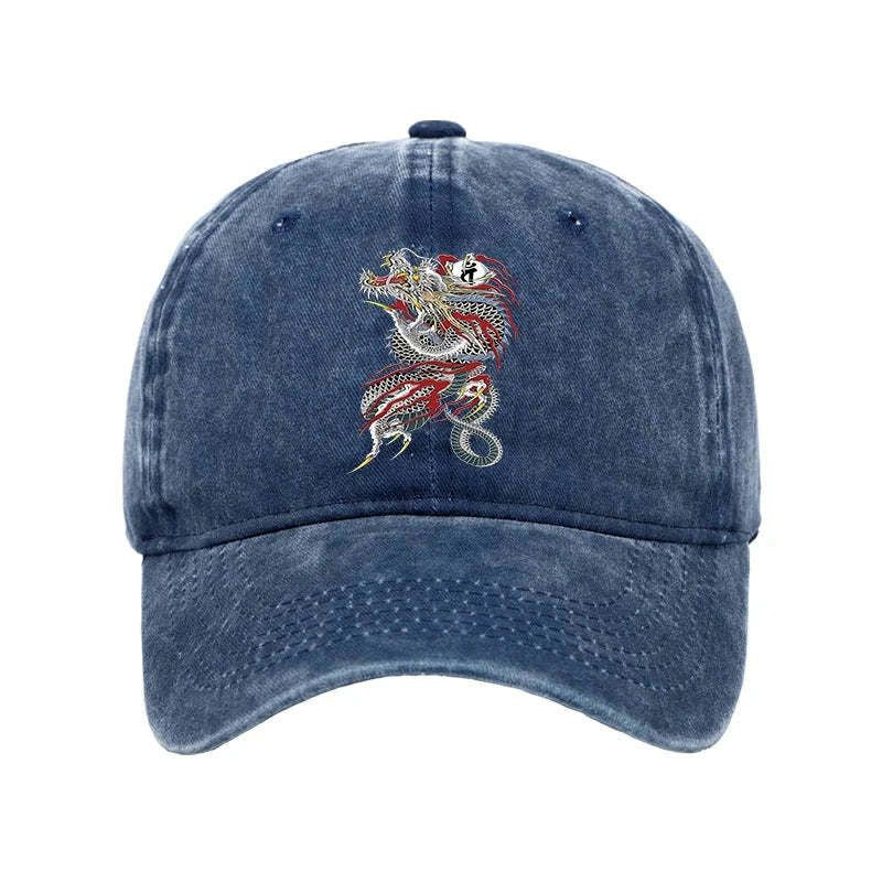 Japanese dragon cap for streetwear