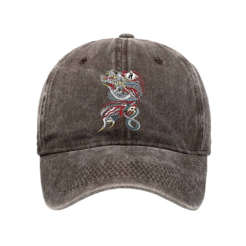 Japanese dragon cap for streetwear