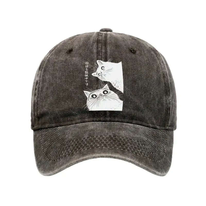 Vintage cat cap streetwear style