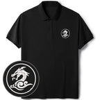 Kyoto-Lion Dragon Totem Embroidered Polo T-Shirt