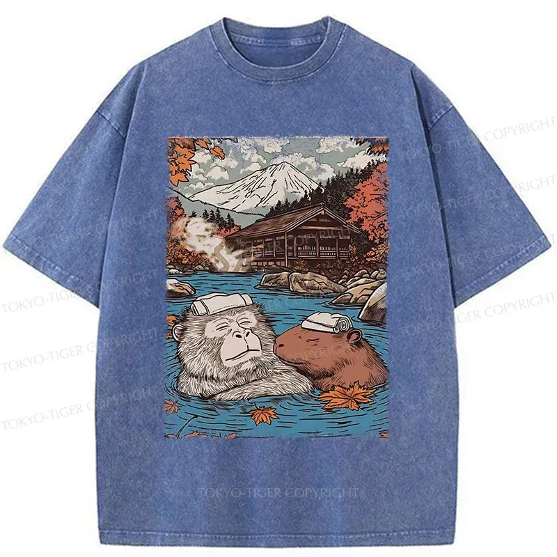 Kyoto-Lion Capybara Bath T-Shirt Gift Idea