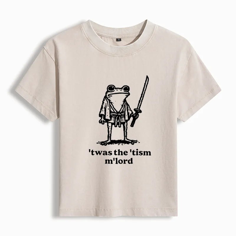 Kyoto-Lion Focused Samurai Frog Women's Washed T-shirt