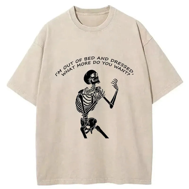Kyoto-Lion Skeleton Driven Mad Washed T-Shirt