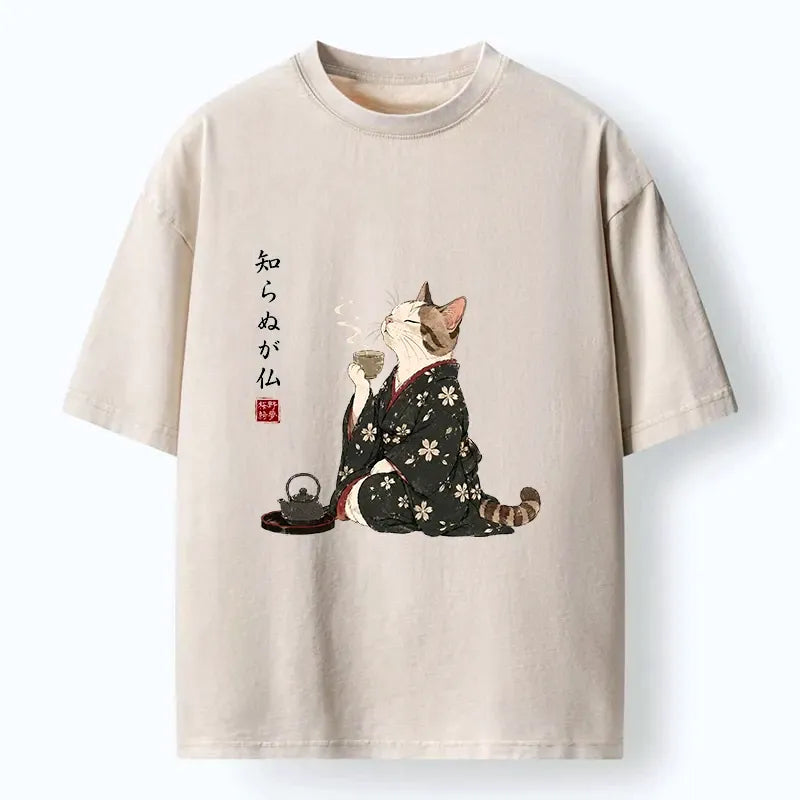 Japanese Tea Cat T-Shirt Gift Idea