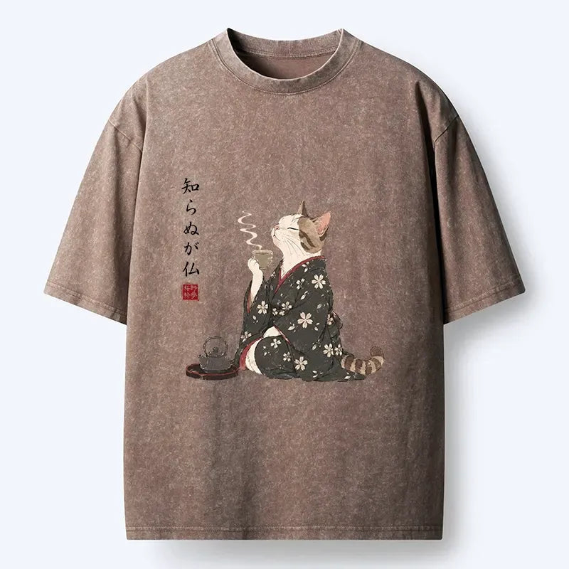 Japanese Tea Cat T-Shirt Gift Idea