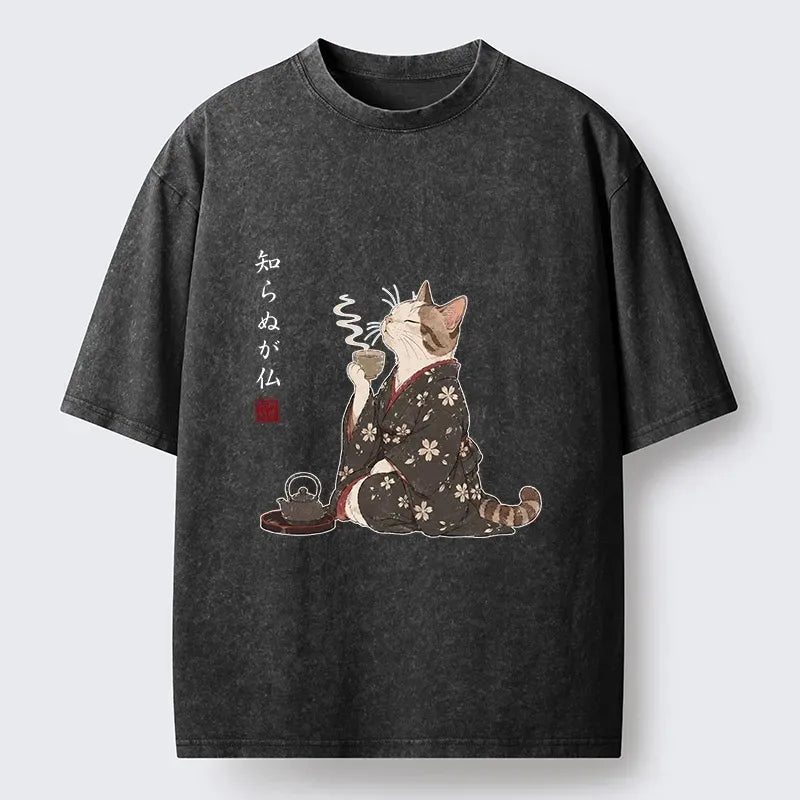 Japanese Tea Cat T-Shirt Gift Idea