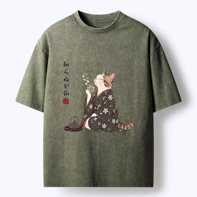 Japanese Tea Cat T-Shirt Gift Idea