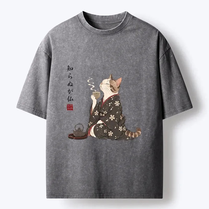 Japanese Tea Cat T-Shirt Gift Idea