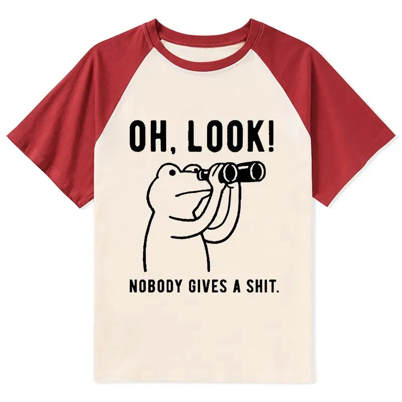 japanese frog of indifference raglan t-shirt